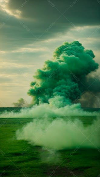 Imagem de fundo de uma grande explosão de fumaça em uma estrada 20