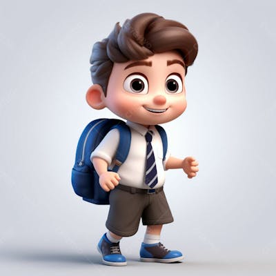  Um Garoto Com Uma Mochila Nas Costas, Animação 3D 21