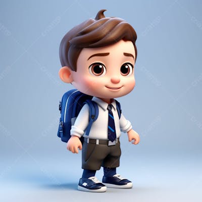  Um Garoto Com Uma Mochila Nas Costas, Animação 3D 22