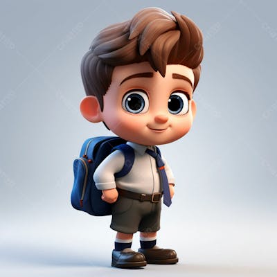  Um Garoto Com Uma Mochila Nas Costas, Animação 3D 27