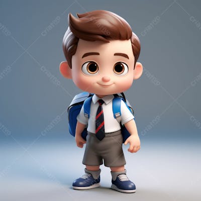  Um Garoto Com Uma Mochila Nas Costas, Animação 3D 29