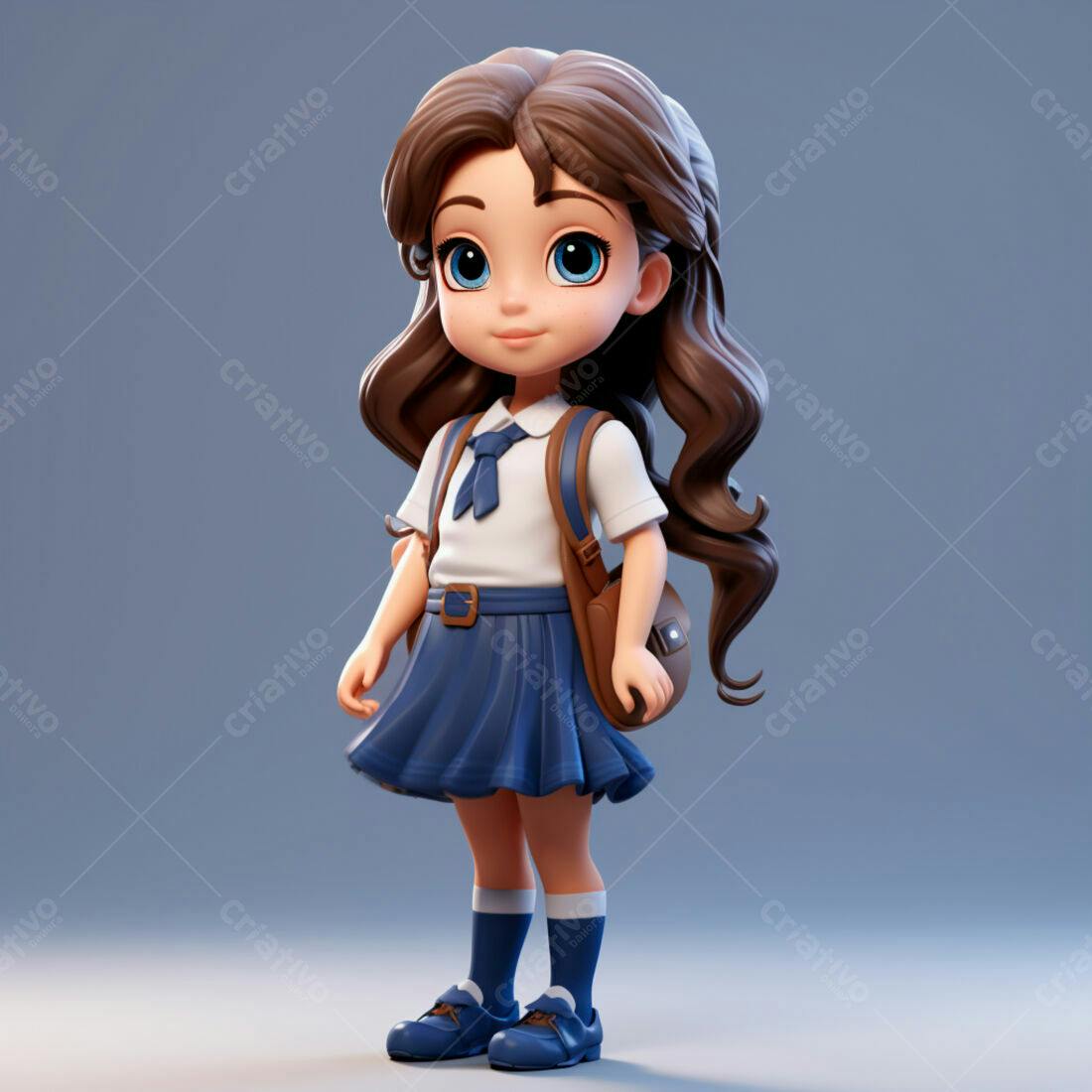 Menina fofa com uniforme escolar