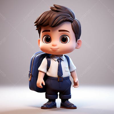  Um Garoto Com Uma Mochila Nas Costas, Animação 3D 12