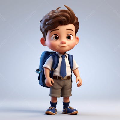  Um Garoto Com Uma Mochila Nas Costas, Animação 3D 13