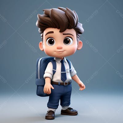  Um Garoto Com Uma Mochila Nas Costas, Animação 3D 14