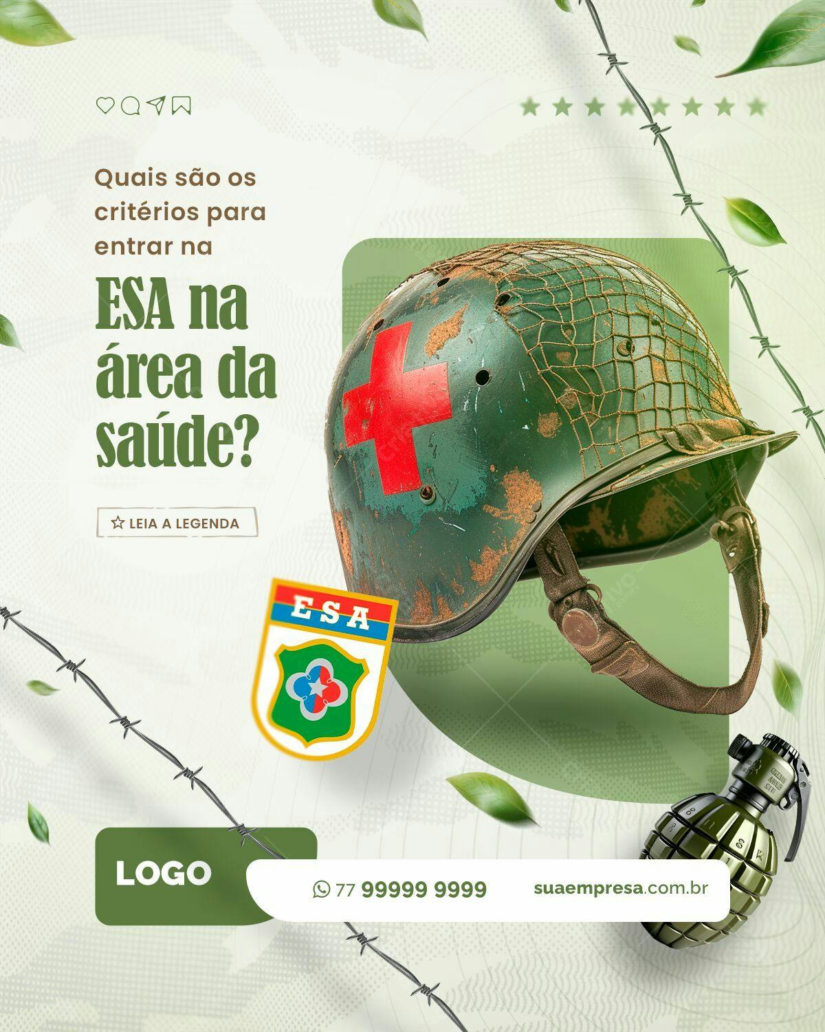 Flyer para Campanha ESA na Área da Saúde PSD Editável