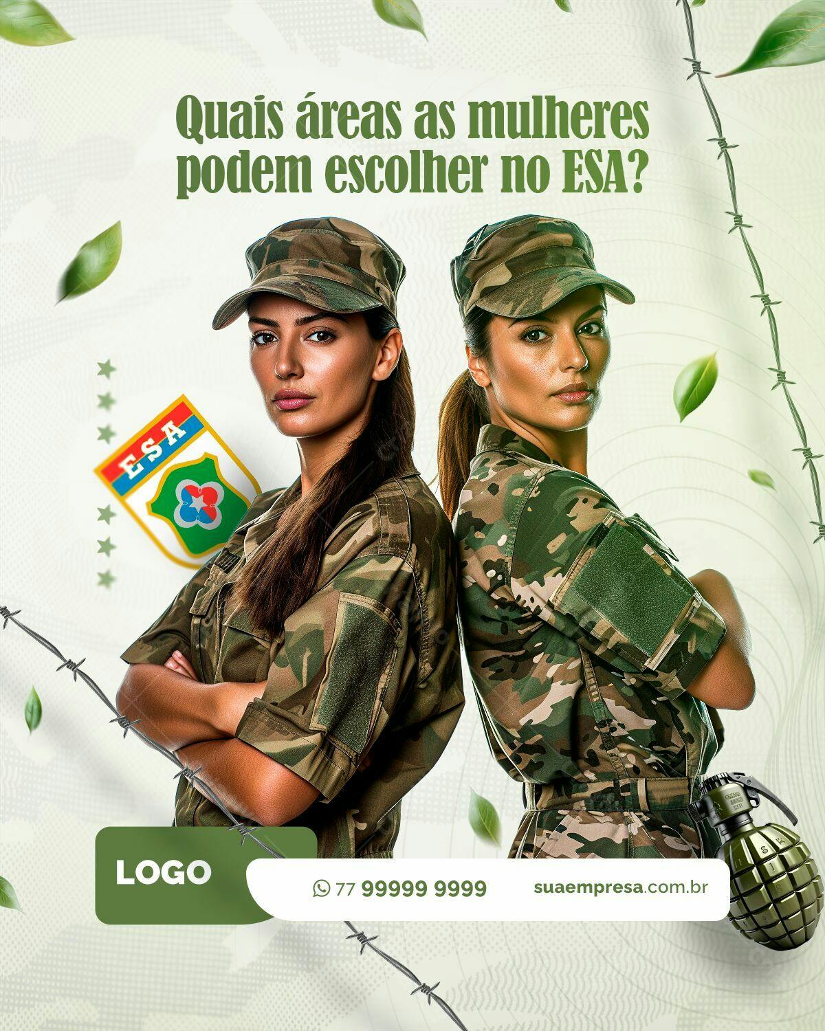 Flyer Recrutamento ESA Mulheres PSD Editável