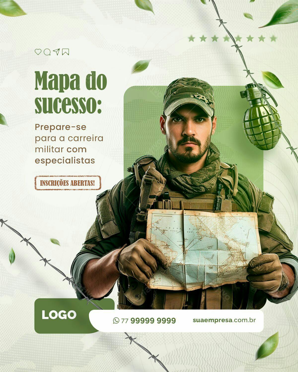Flyer Carreira Militar PSD Editável