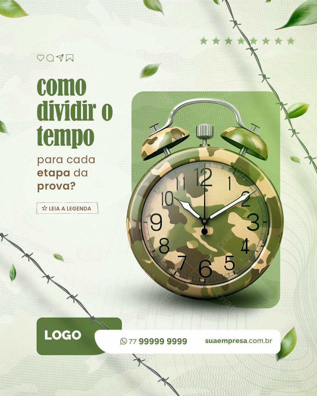 Flyer para Gerenciamento de Tempo em Provas PSD Editável