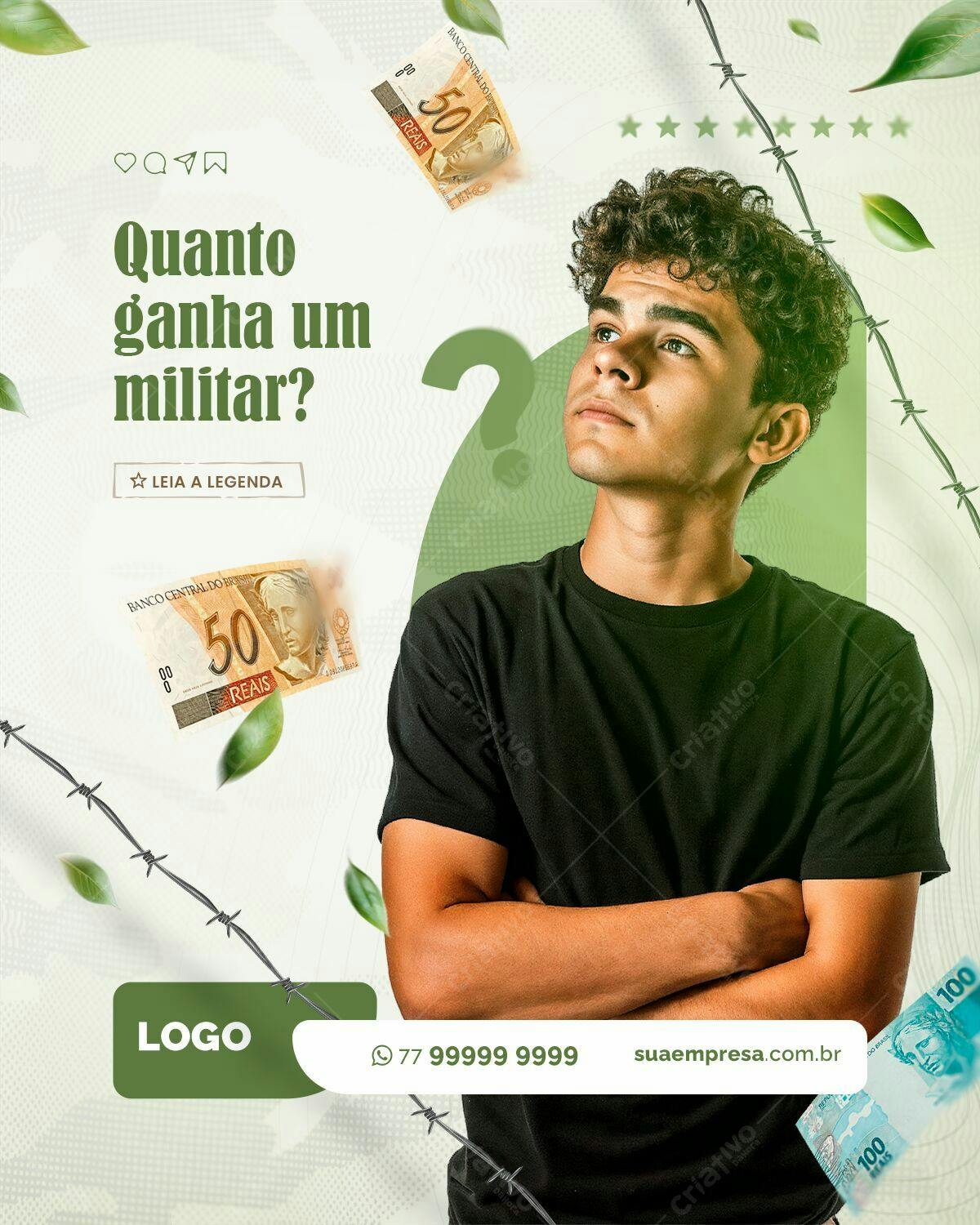 Flyer Salário Militar PSD Editável