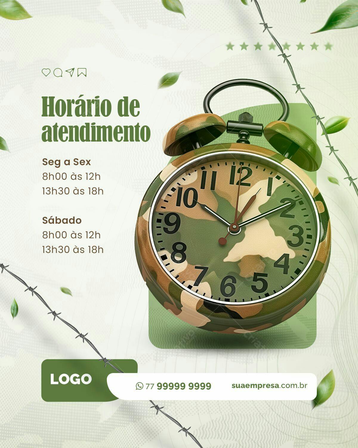 Post para Horário de Atendimento PSD Editável