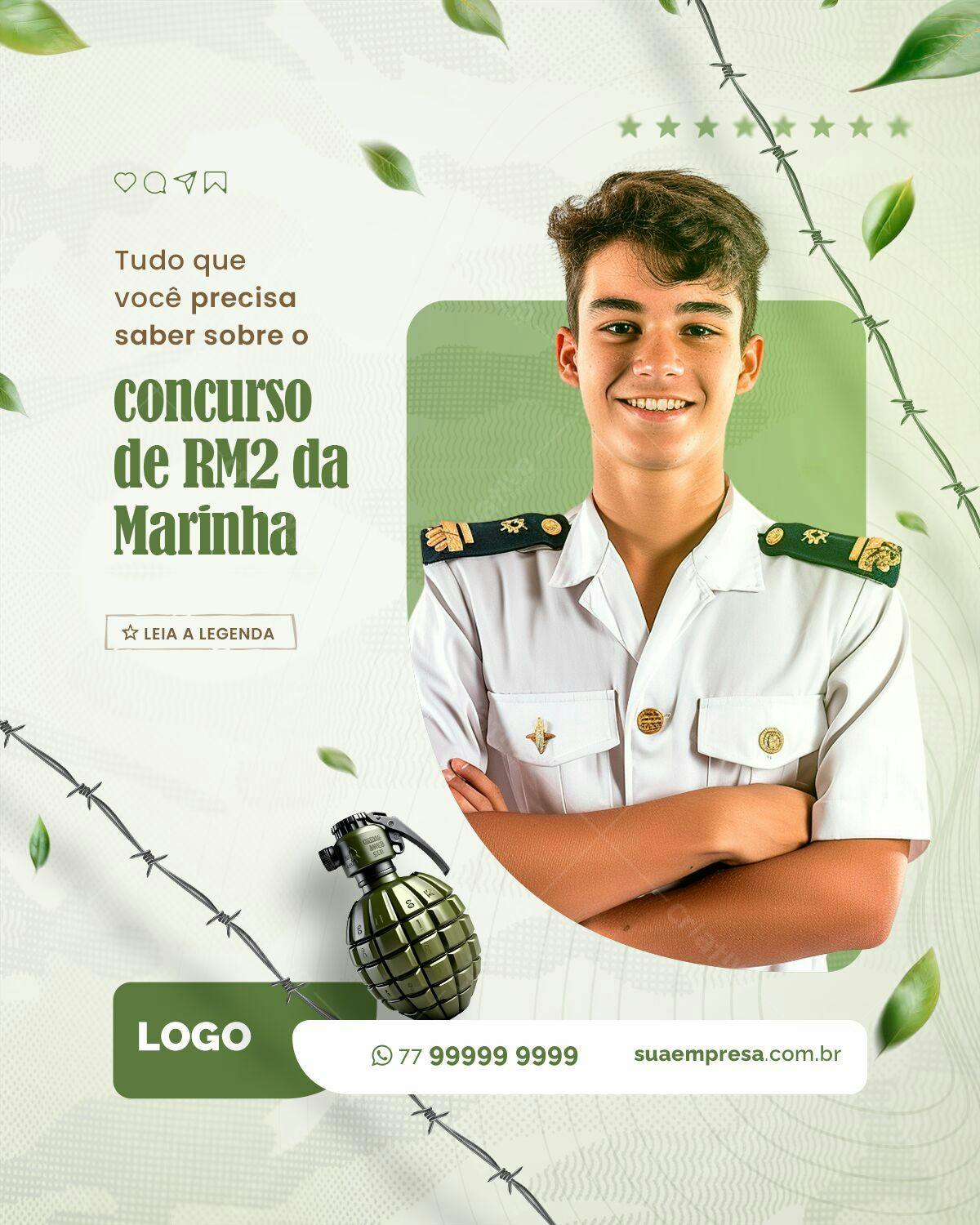 Flyer Concurso RM2 Marinha PSD Editável