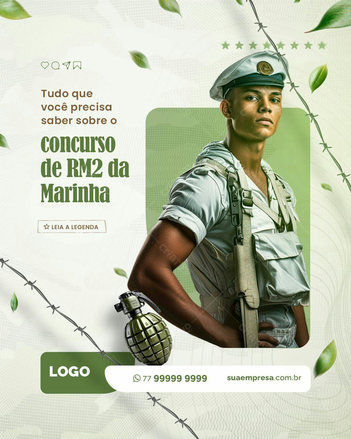 Flyer Concurso Marinha RM2 PSD Editável