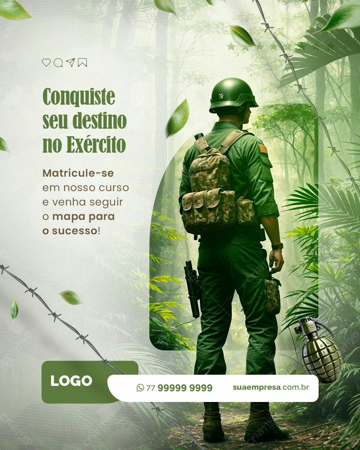 Flyer para Recrutamento Exército PSD Editável