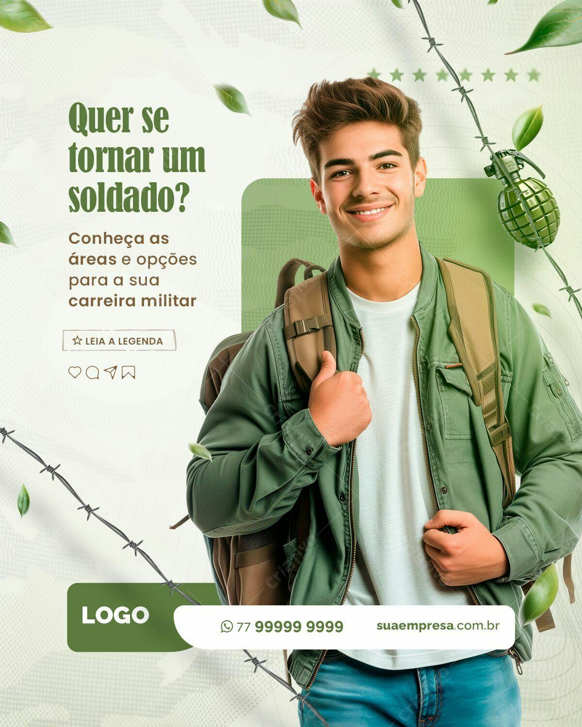 Flyer Carreira Militar PSD Editável