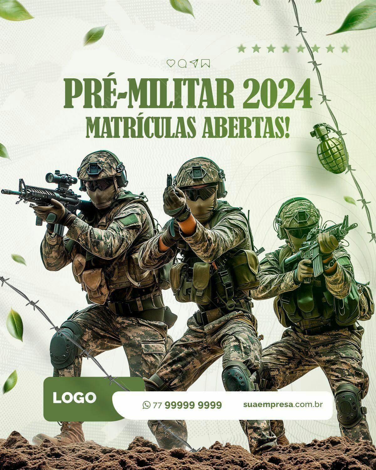 Flyer Pré-Militar 2024 PSD Editável