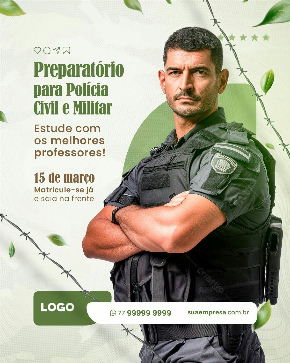 Flyer para Preparatório Polícia Civil e Militar PSD Editável