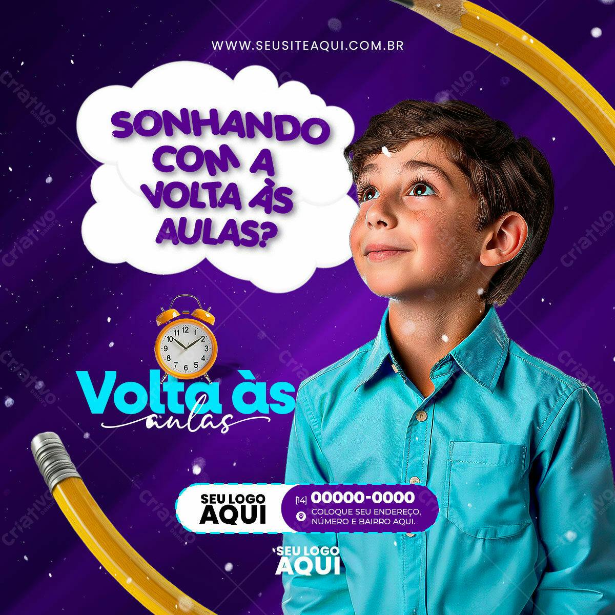Flyer Volta às Aulas PSD Editável