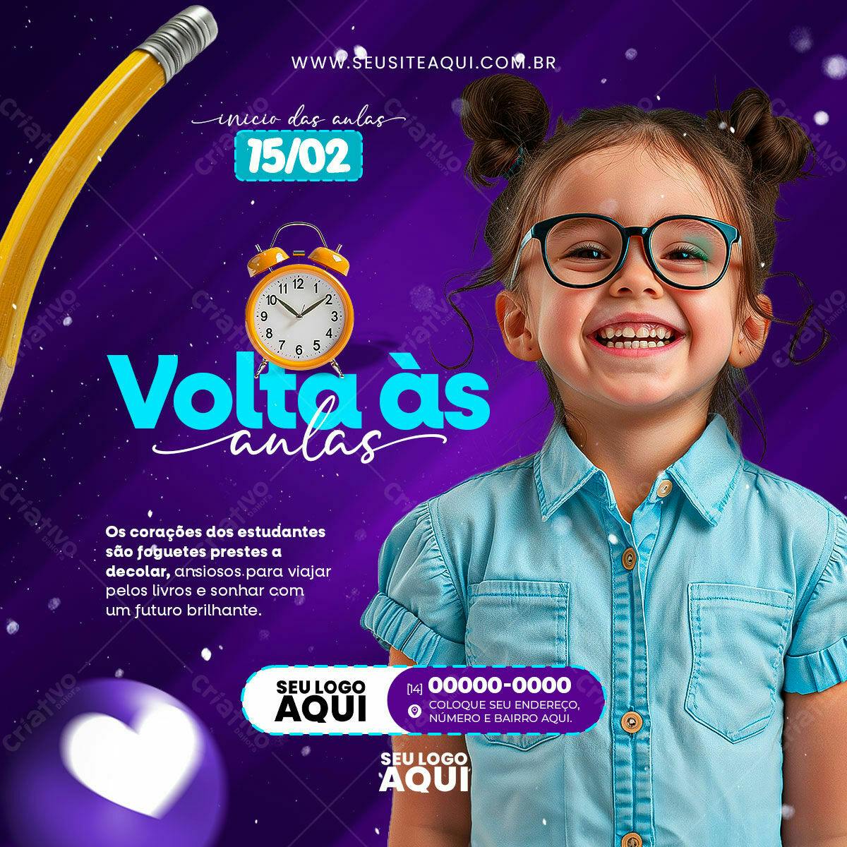 Flyer Volta às Aulas PSD Editável