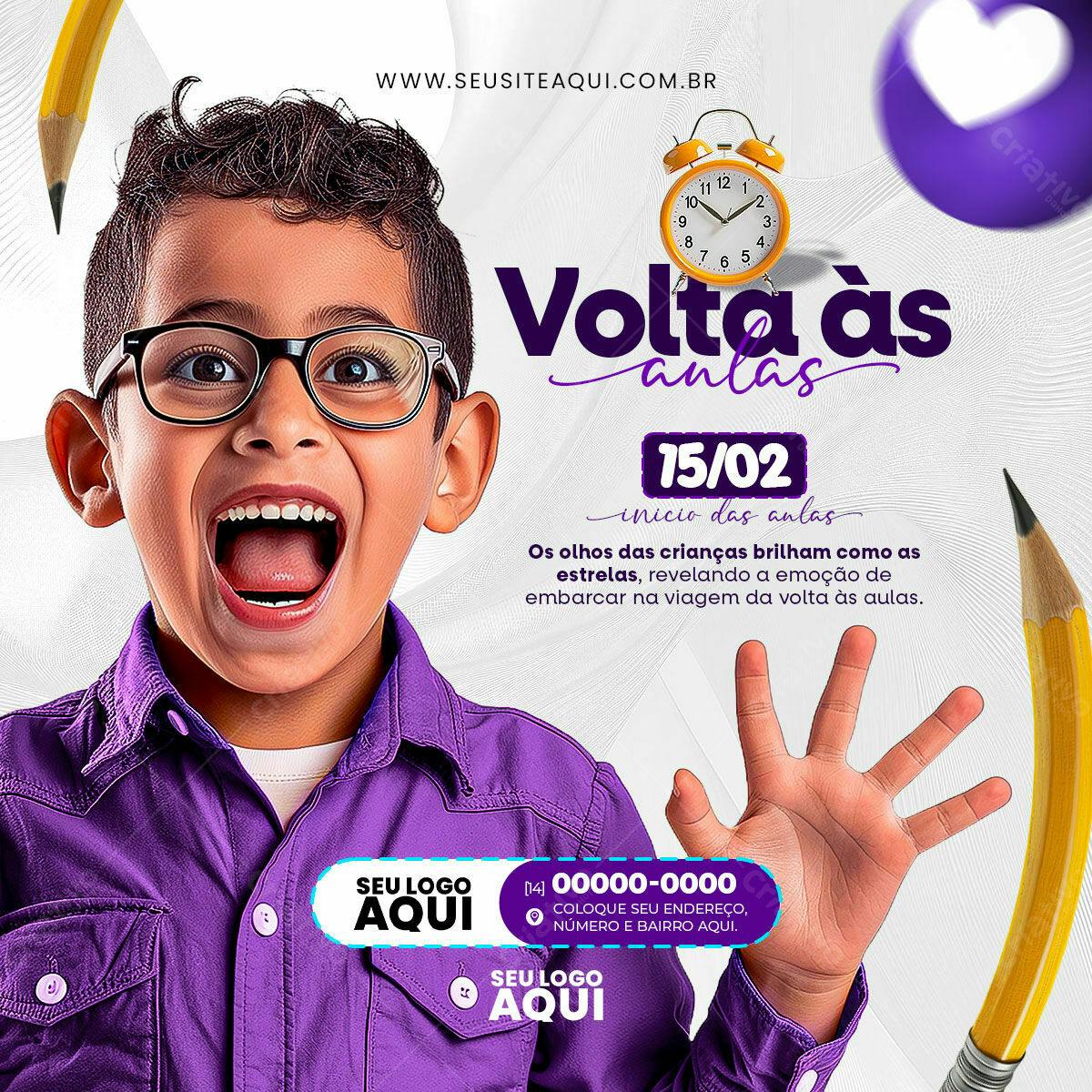 Flyer Volta às Aulas PSD Editável