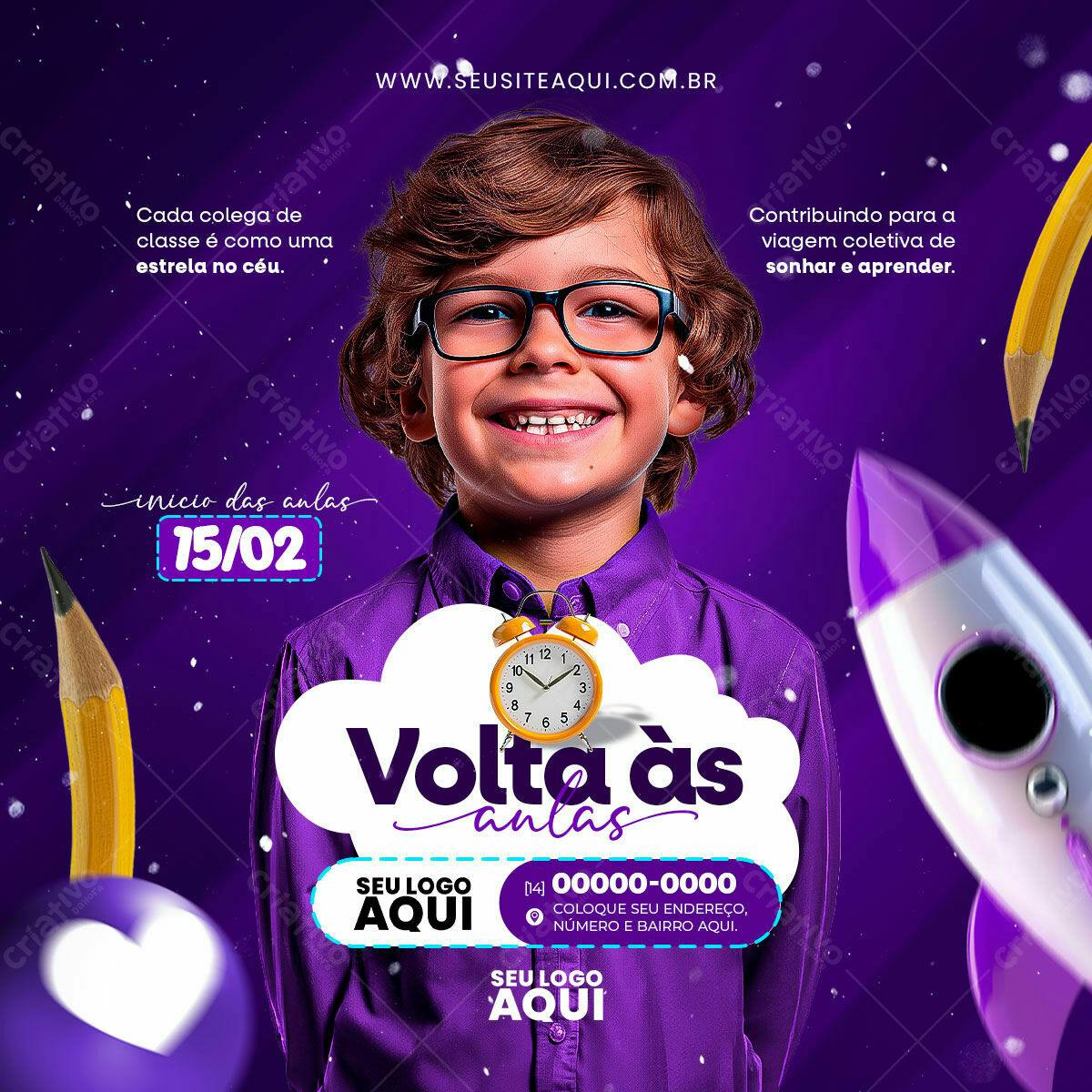 Flyer Volta às Aulas PSD Editável