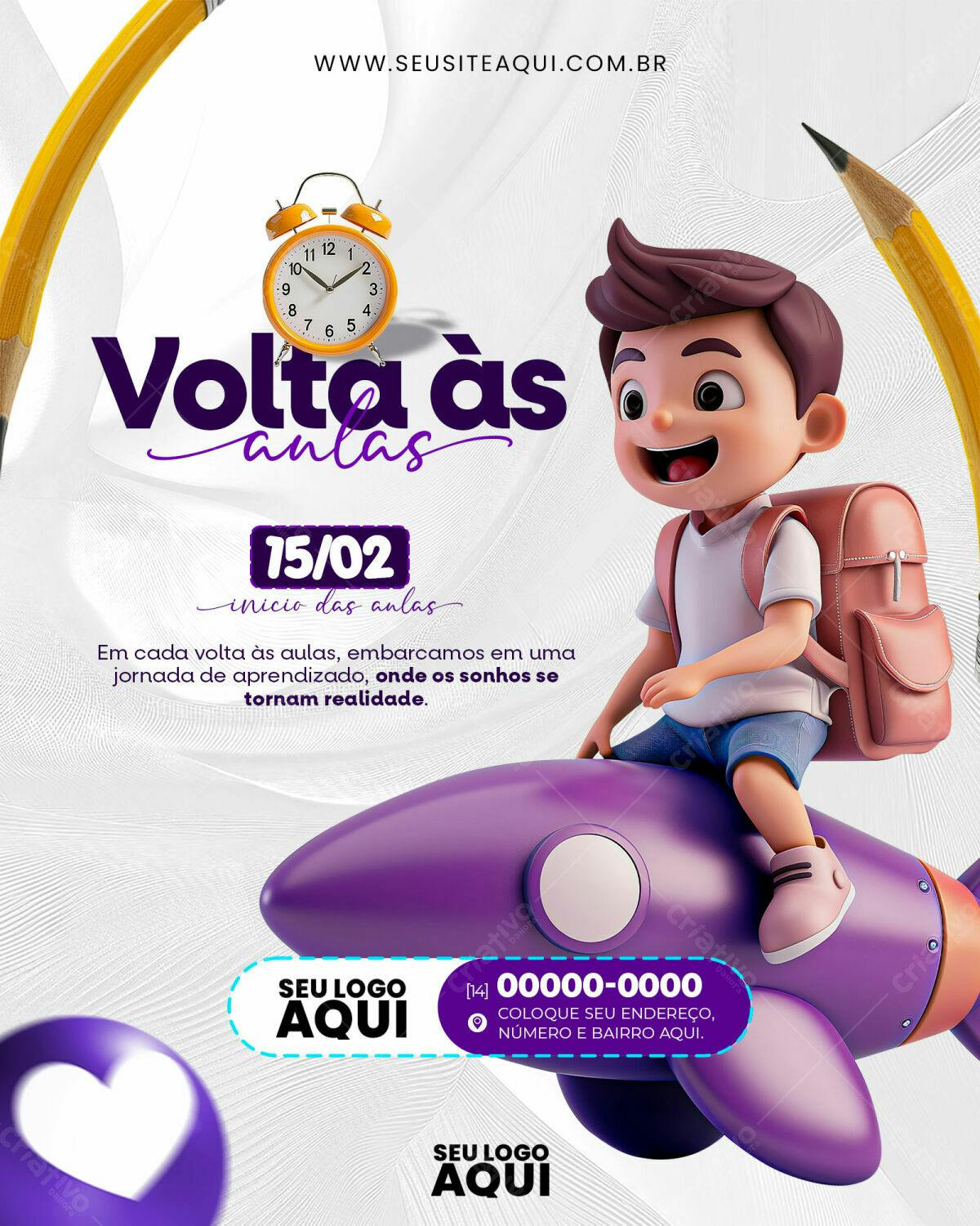 Flyer Volta às Aulas PSD Editável