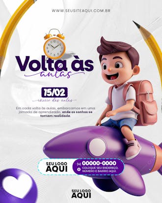 Feed | volta às aulas | matrículas abertas | escola