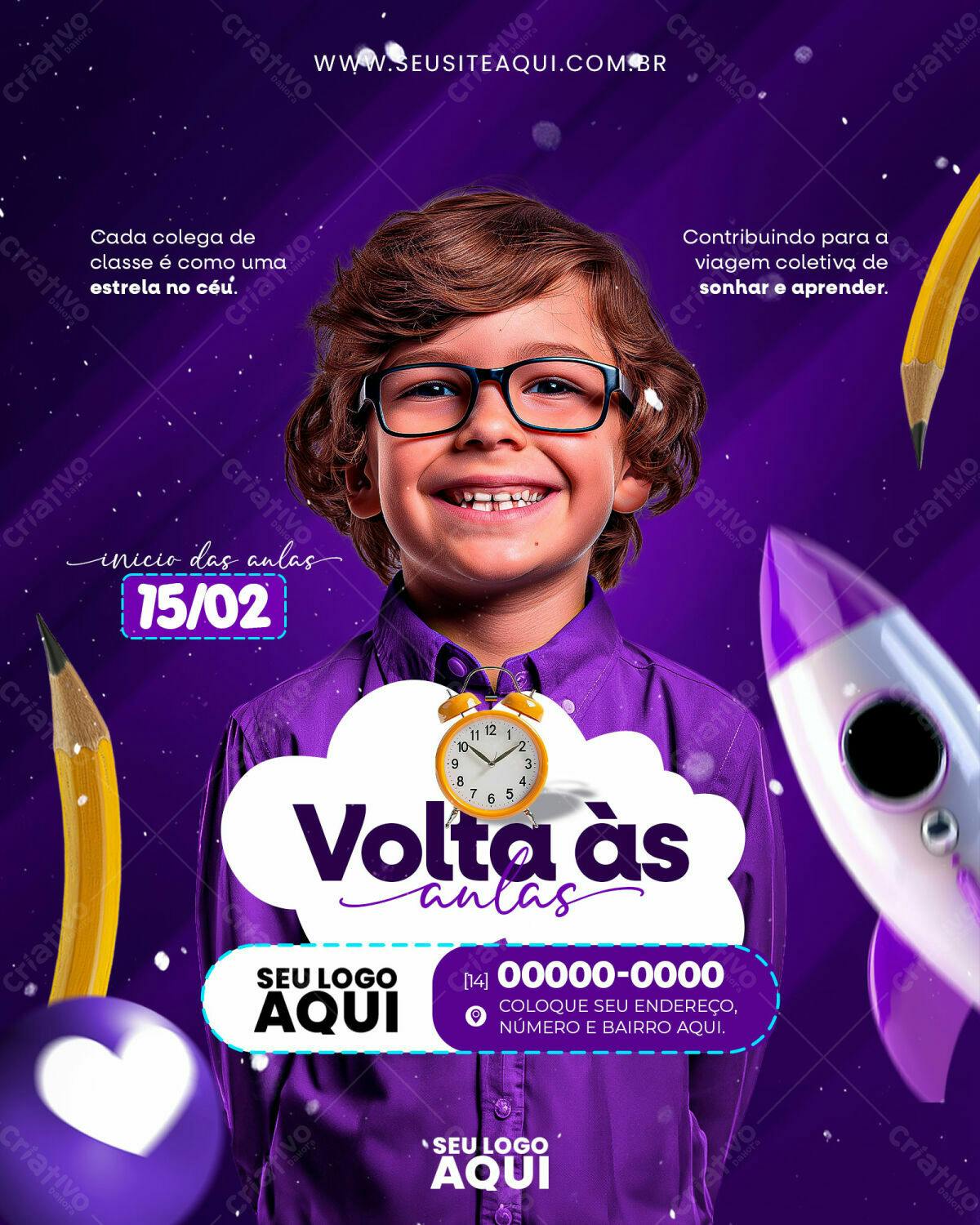 Flyer Volta às Aulas PSD Editável