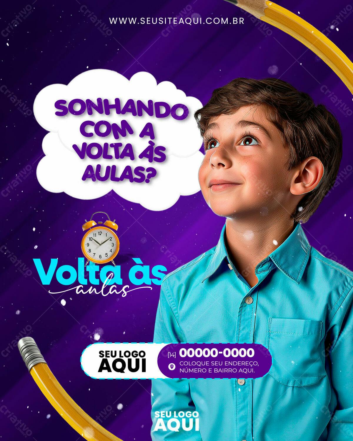 Flyer Volta às Aulas PSD Editável
