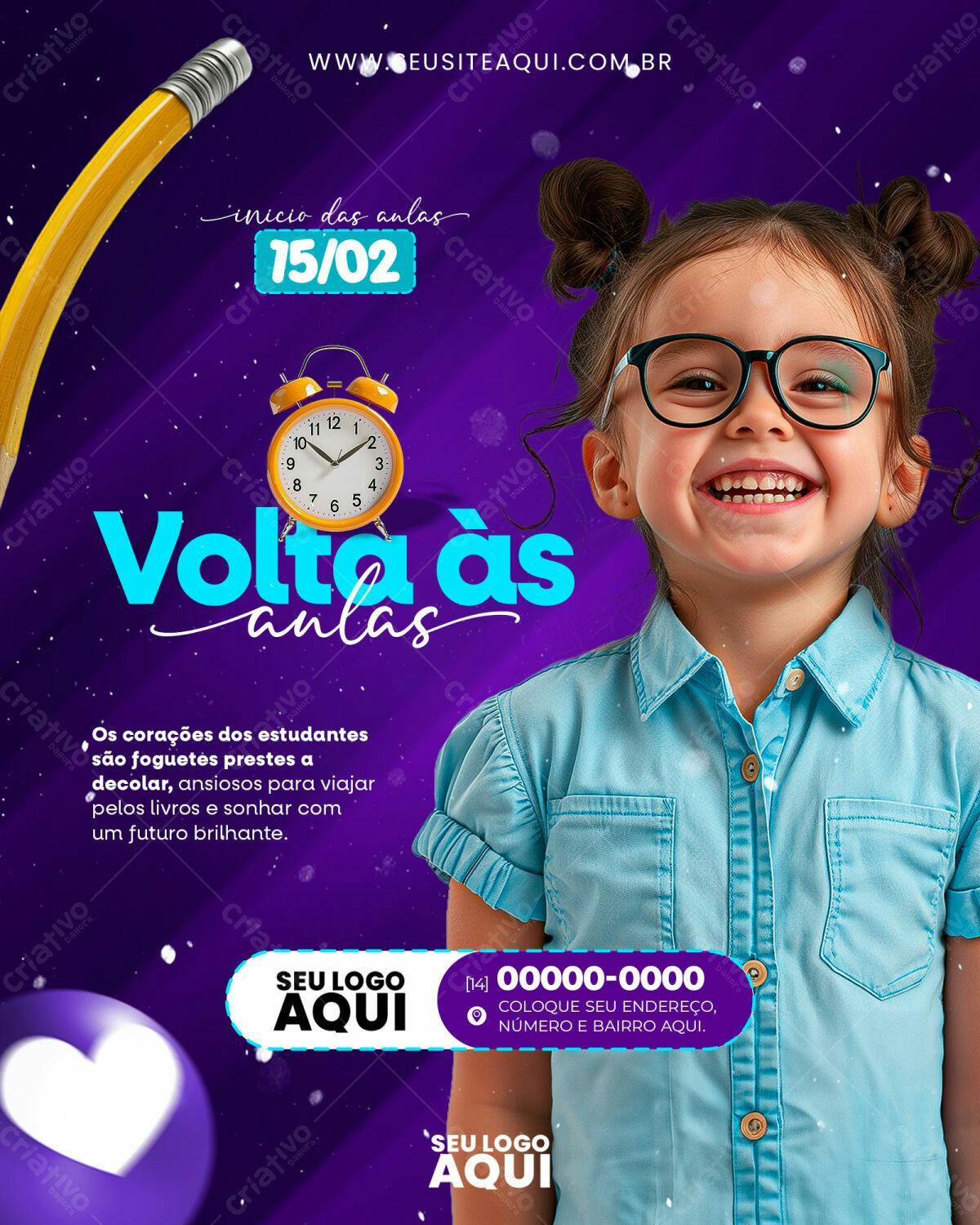 Flyer Volta às Aulas PSD Editável