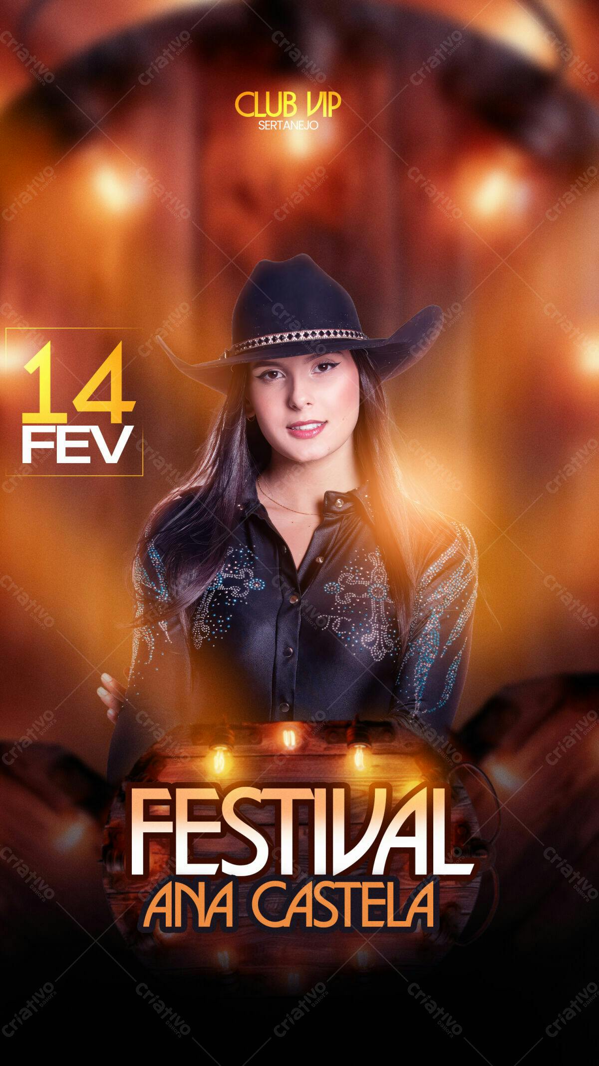 Flyer Festival Sertanejo Ana Castela PSD Editável