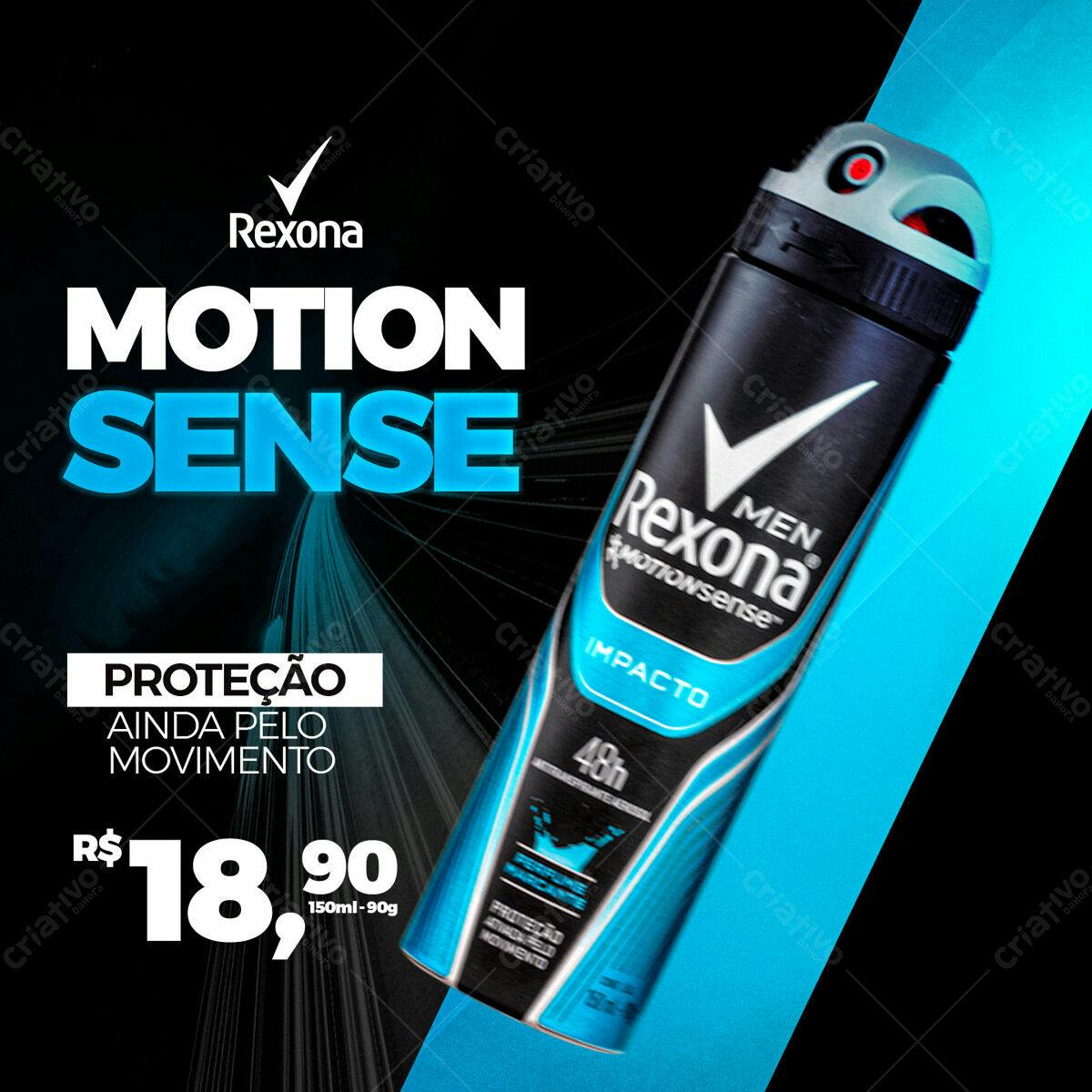 Anúncio Rexona Motion Sense PSD Editável