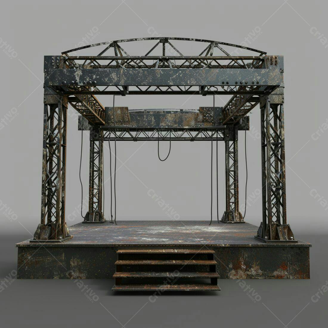Palco de Ferro Enferrujado e Antigo