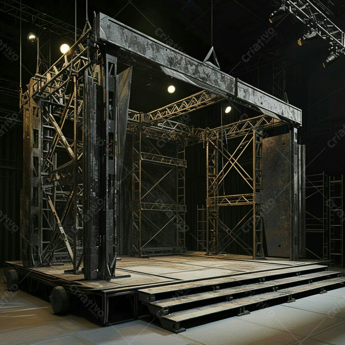 Palco de teatro metálico estruturado