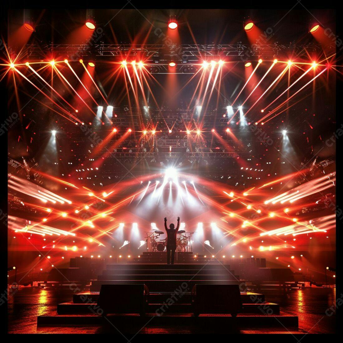 Show de Música ao Vivo com Iluminação Vermelha