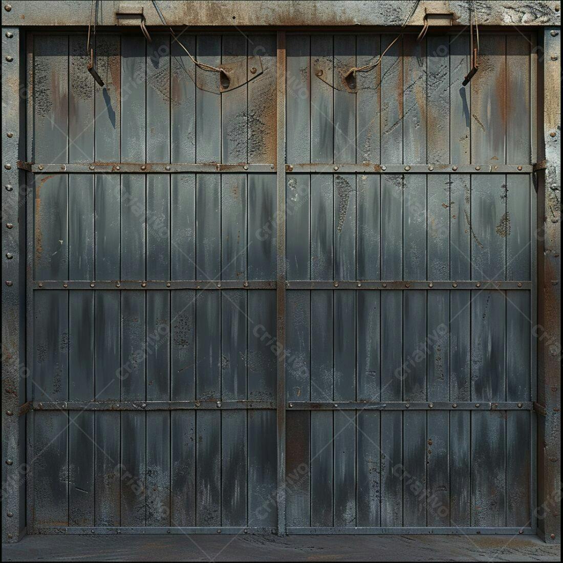 Portão de metal enferrujado estilo industrial