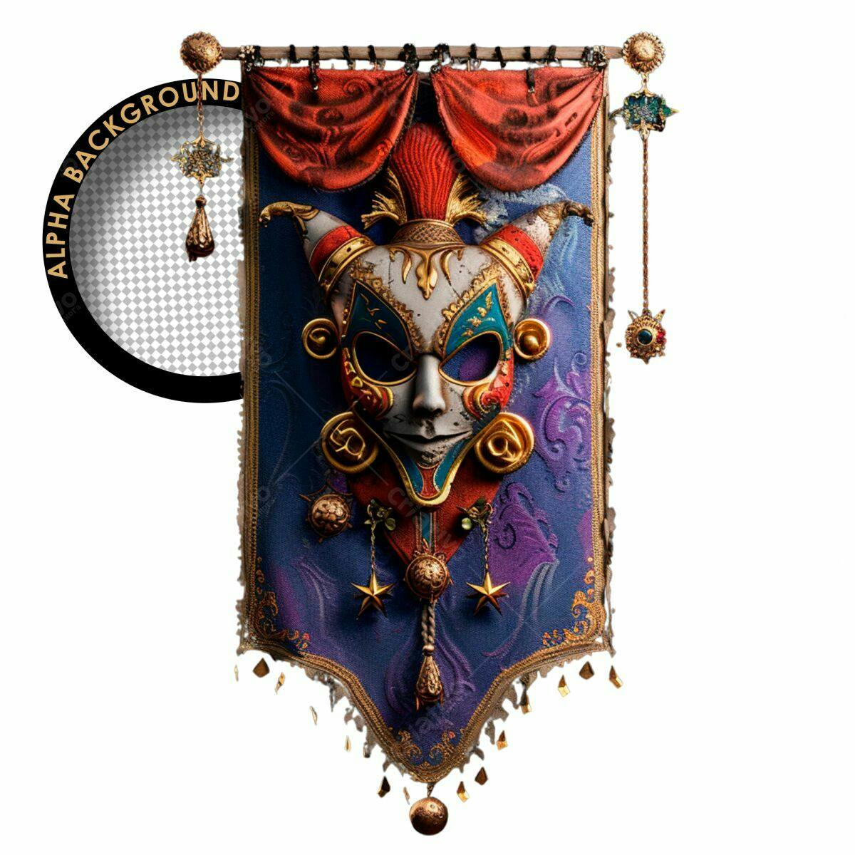 Banner com Máscara de Carnaval PSD Editável