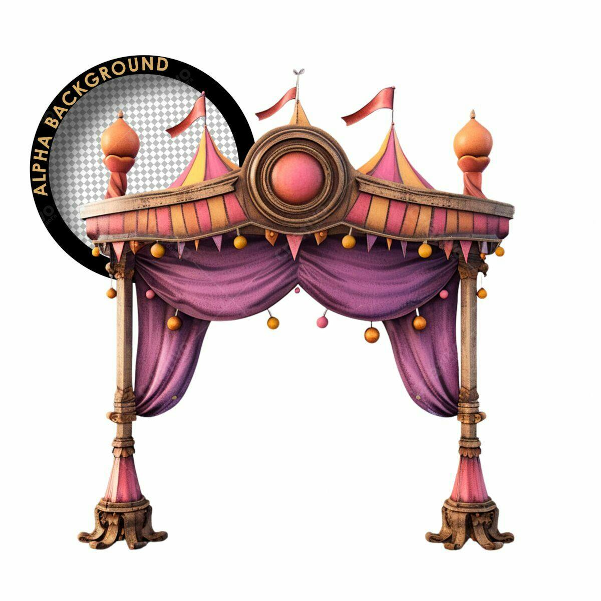 Arco de Circo Vintage PSD Editável