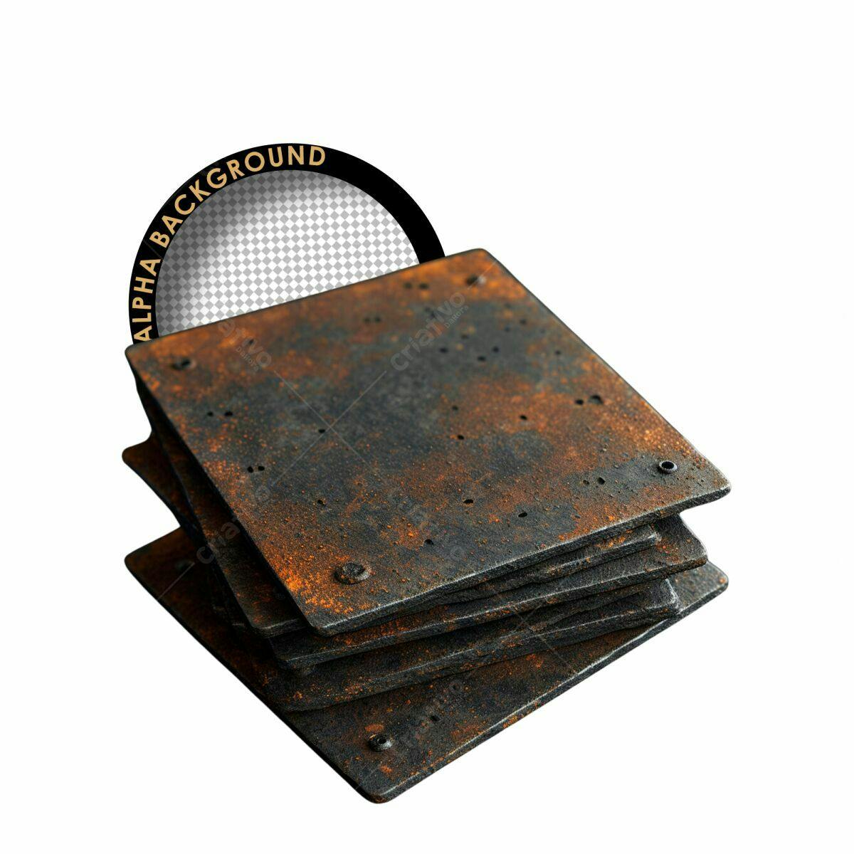 Backgrounds com textura de metal enferrujado PSD Editável