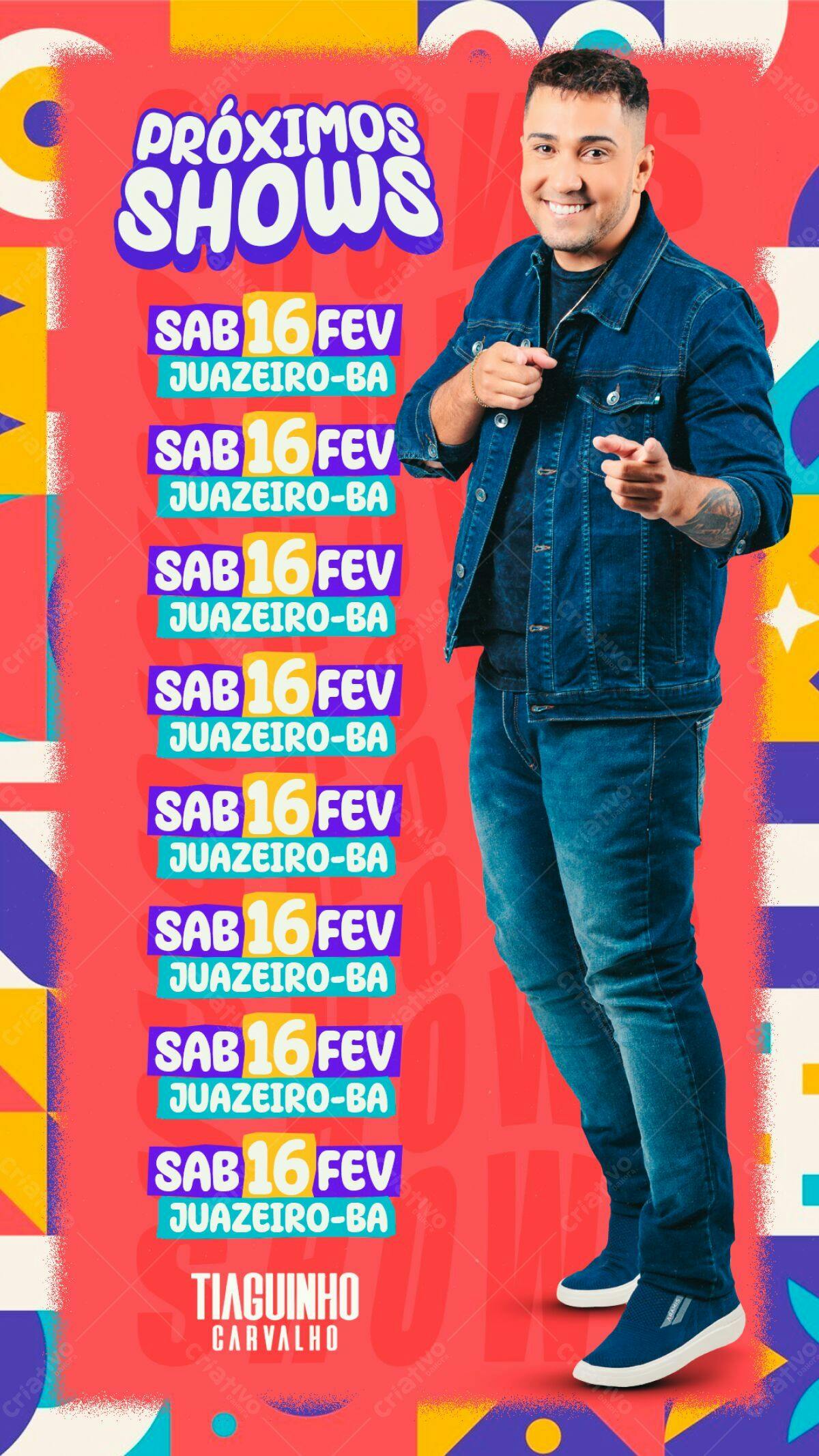 Flyer Shows Tiaguinho Carvalho PSD Editável