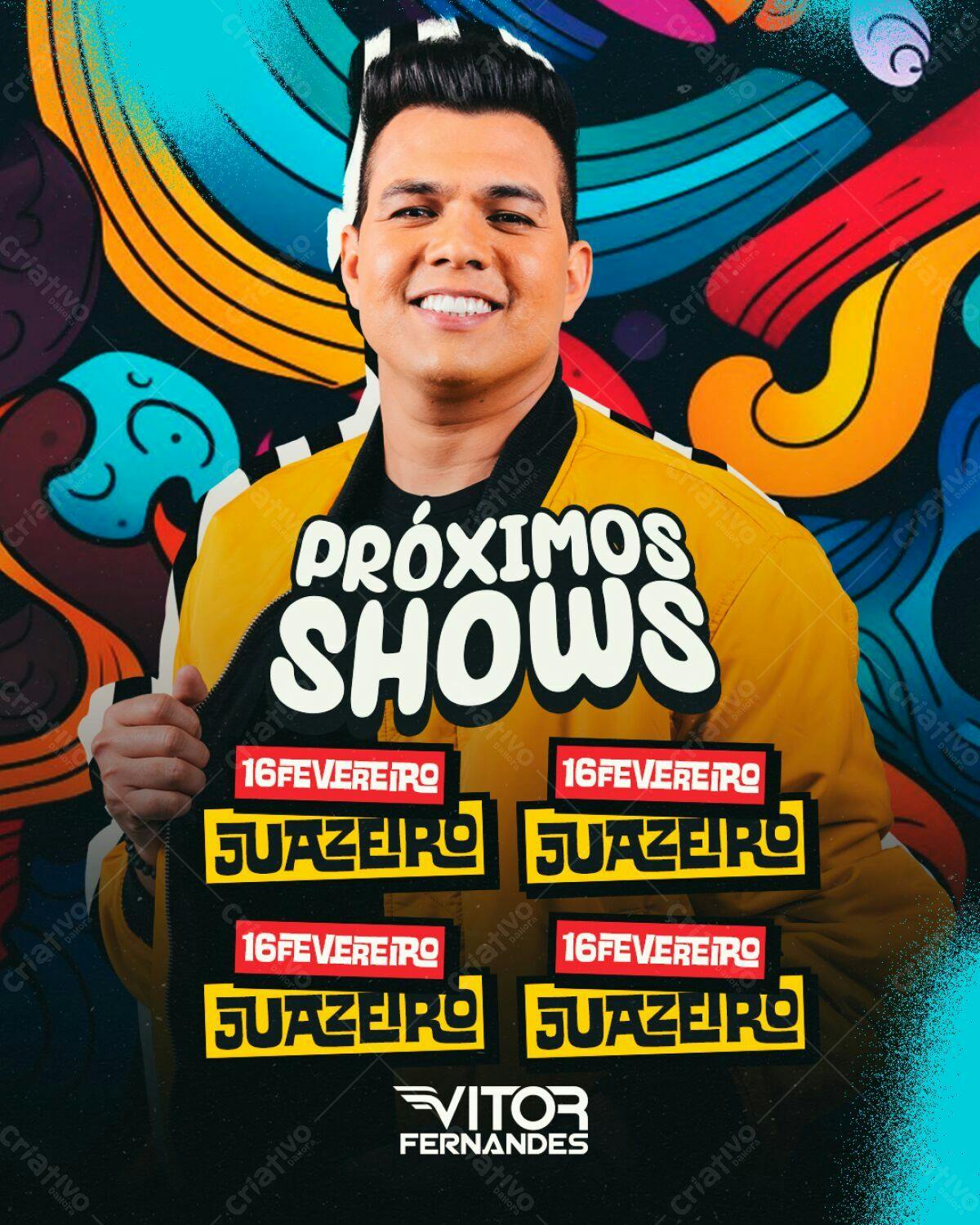 Flyer para Shows Vitor Fernandes PSD Editável