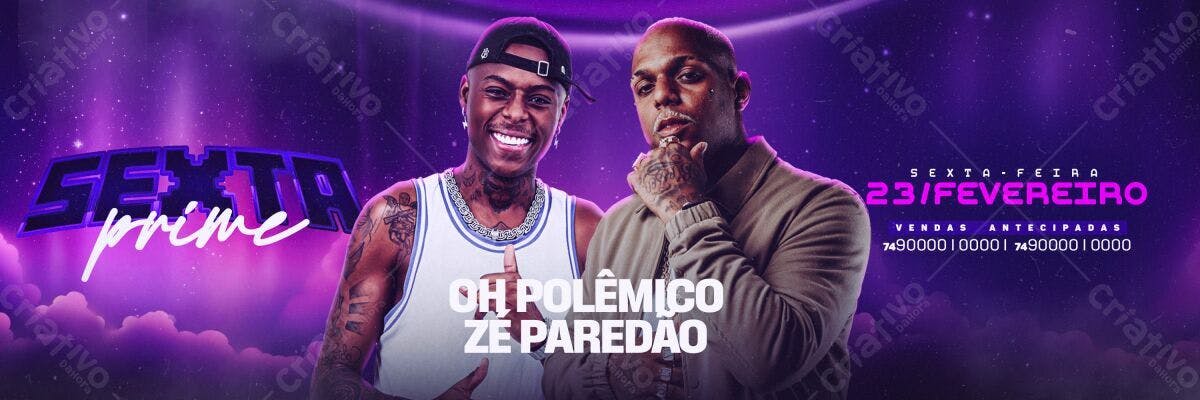 Banner Festa Oh Polêmico e Zé Paredão PSD Editável