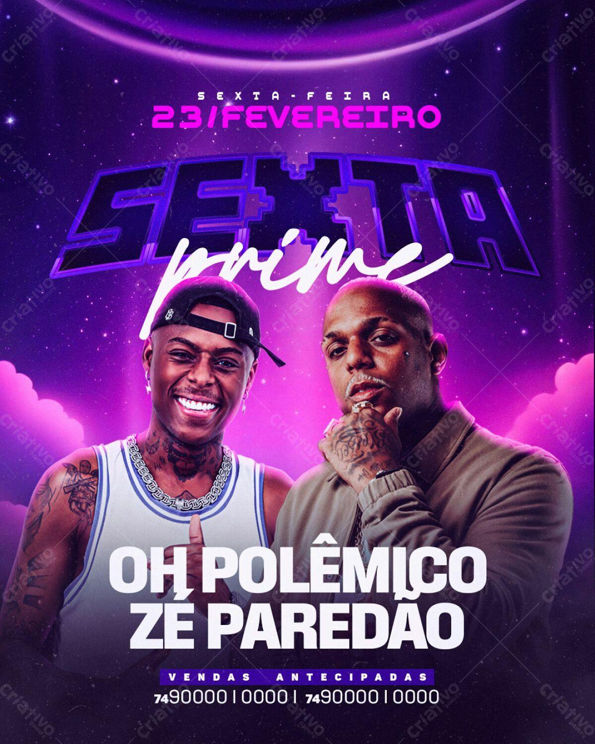 Flyer Festa Sextou Prime PSD Editável