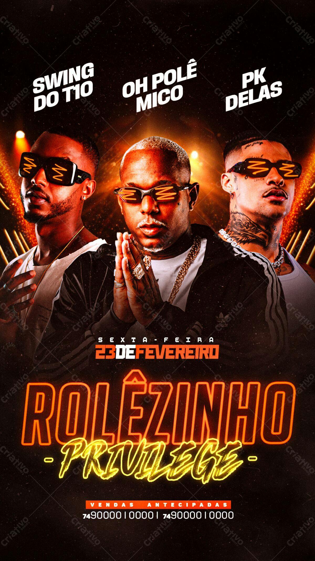 Flyer Festa Rolezinho Privilege PSD Editável