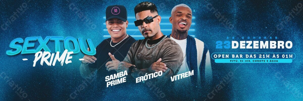 Flyer para Festa Sextou Prime PSD Editável