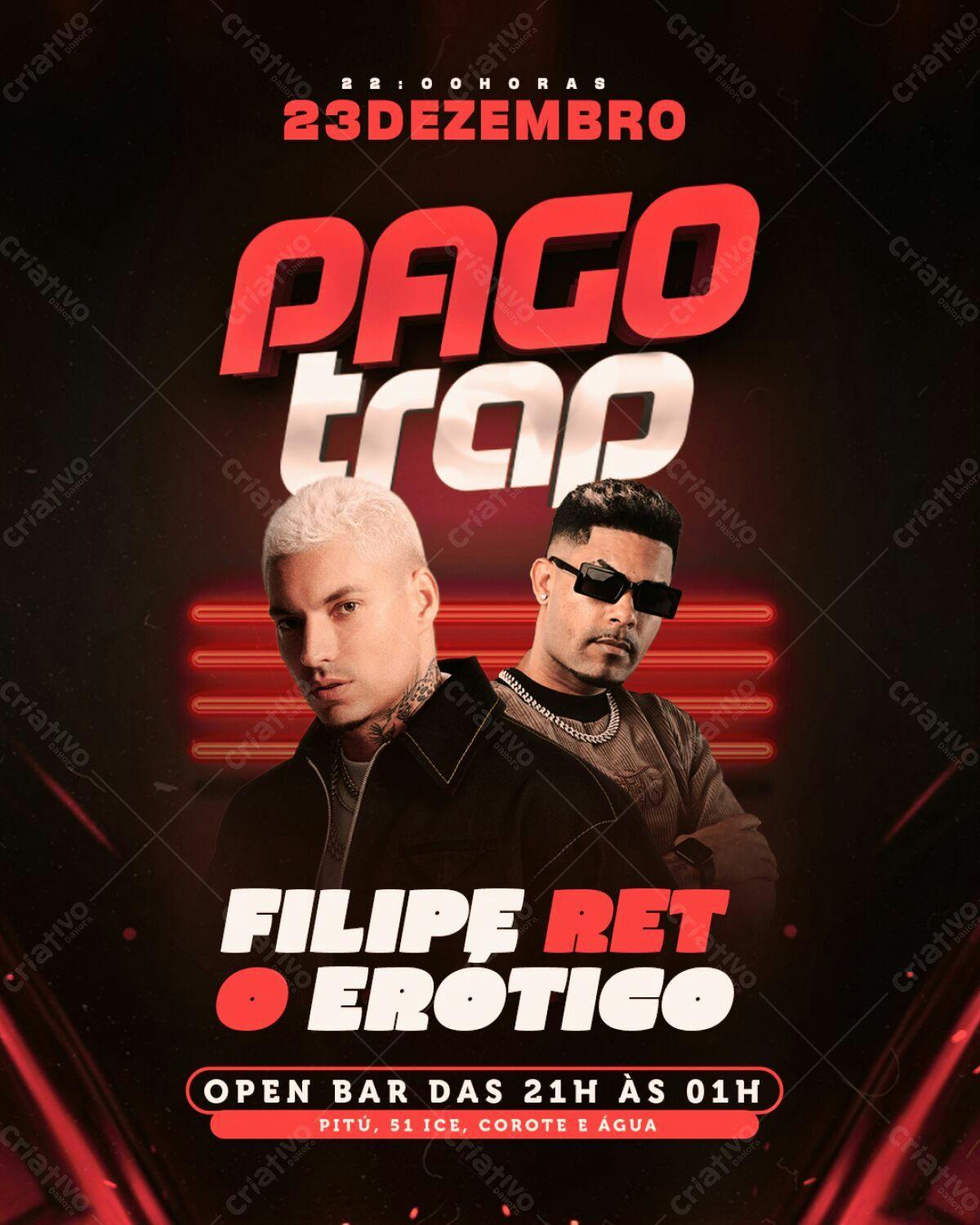 Flyer Festa Pago Trap PSD Editável