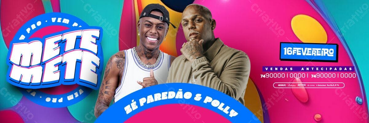 Flyer Festa Zé Paredão & Polly 16/02 PSD Editável