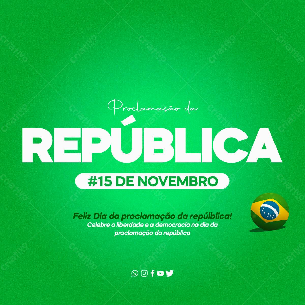 Post para Dia da Proclamação da República PSD Editável