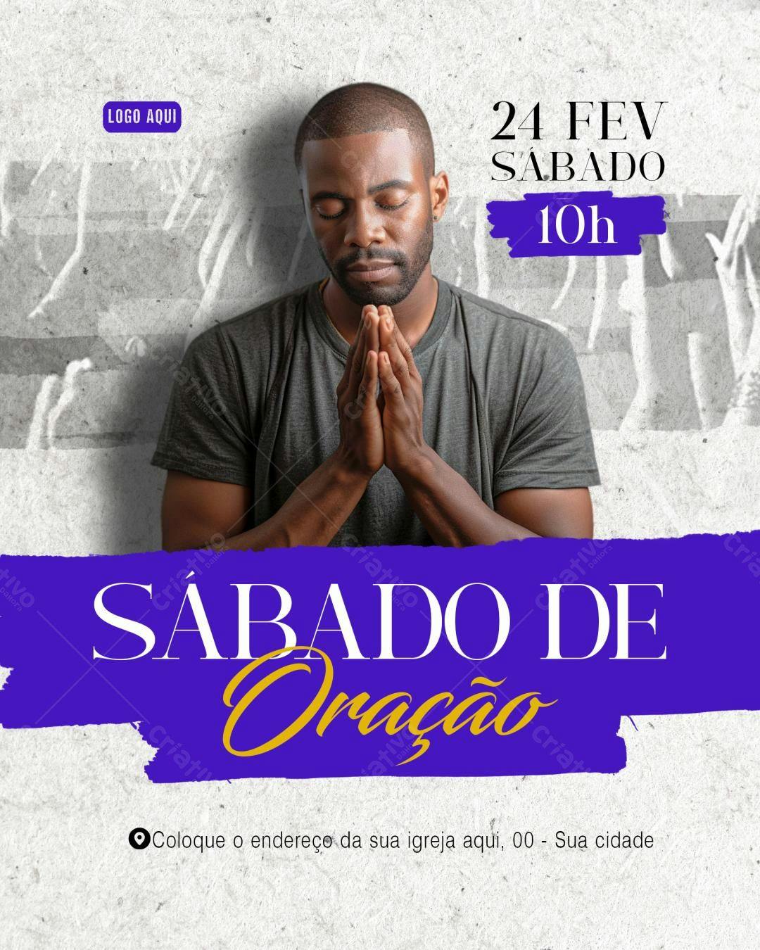 Flyer para Sábado de Oração PSD Editável