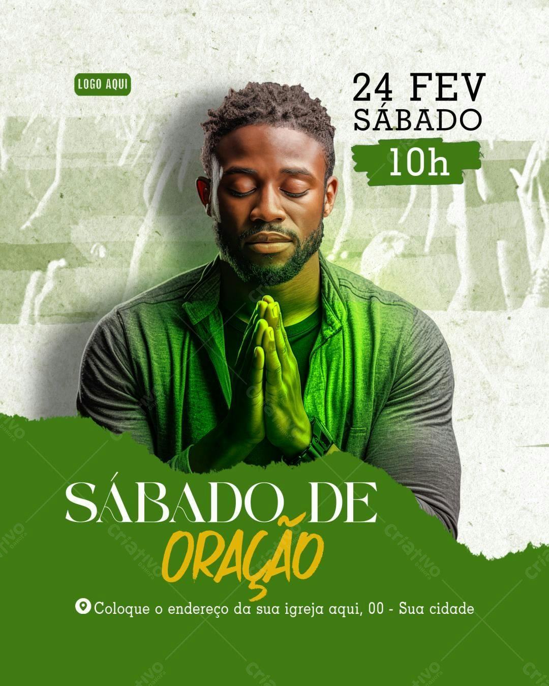 Flyer para Sábado de Oração PSD Editável